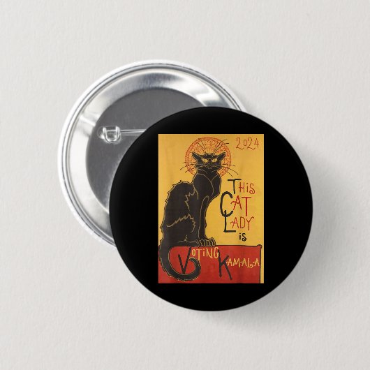 Cat Lady Kamala Le Chat Noir Funny Ballot Button (Vorne & Hinten)