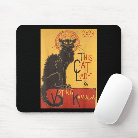 Cat Lady Kamala Le Chat Noir Funny Ballot Mousepad (Mit Mouse)