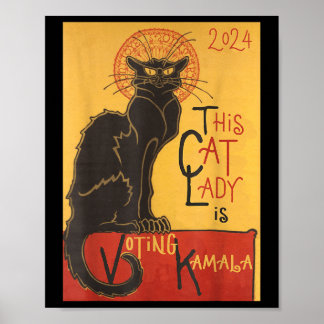 Cat Lady Kamala Le Chat Noir Funny Ballot Poster