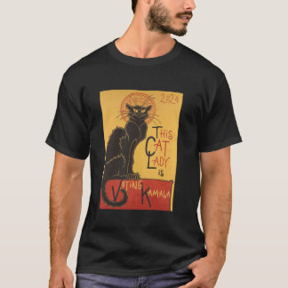 Cat Lady Kamala Le Chat Noir Funny Ballot T-Shirt