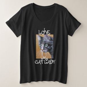 Cat Lady Liebe Women's Plus-Size Basic T - Shirt