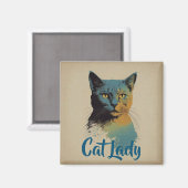 Cat Lady Magnet (Vorderseite/Rückseite)