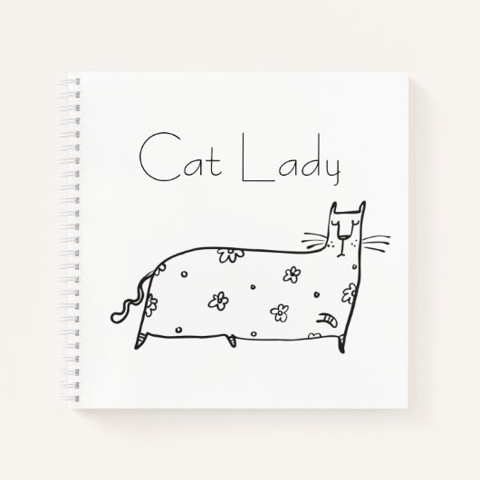 Cat Lady Modern Simple Hand Drawing Sketch Notizblock (Vorderseite)