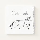 Cat Lady Modern Simple Hand Drawing Sketch Notizblock (Rückseite)