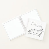 Cat Lady Modern Simple Hand Drawing Sketch Notizblock (Innenseite)