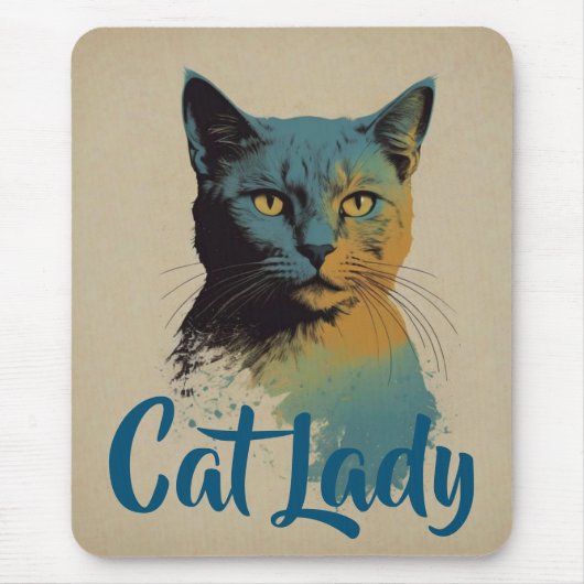 Cat Lady Mouse Pad Mousepad (Vorne)