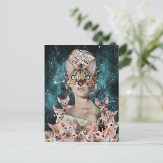 Cat Lady Postkarte (Stehend Vorderseite)