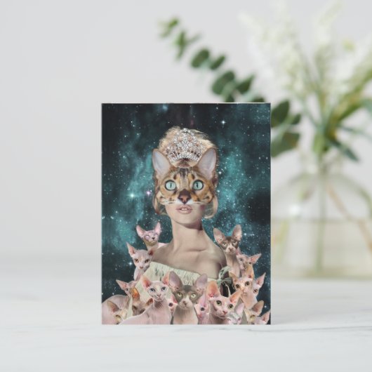 Cat Lady Postkarte (Stehend Vorderseite)