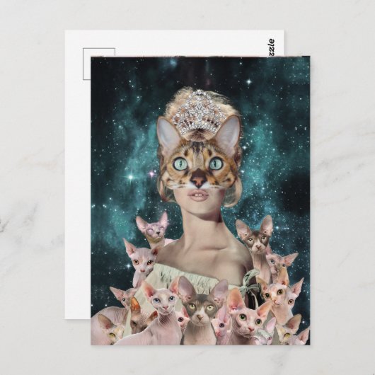 Cat Lady Postkarte (Vorne/Hinten)