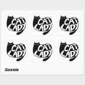 Cat Lady Quadratischer Aufkleber (Blatt)