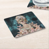 Cat Lady Rechteckiger Pappuntersetzer (angewinkelt)