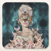 Cat Lady Rechteckiger Pappuntersetzer (Vorderseite)