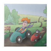 Cat Lady Road Kundgebung Keramik Tile Fliese (Vorderseite)