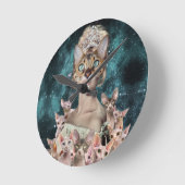 Cat Lady Runde Wanduhr (Winkel)