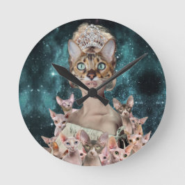 Cat Lady Runde Wanduhr