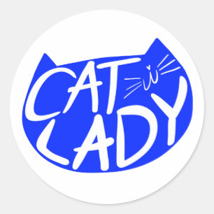 Cat Lady Runder Aufkleber
