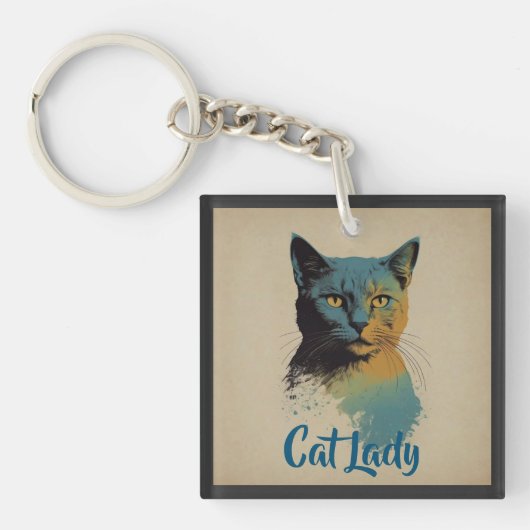 Cat Lady Schlüsselanhänger (Vorderseite)