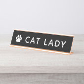 Cat Lady Schreibtischnamensplakette (Vorderseite )