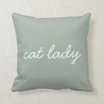 Cat Lady Simple Modern Script Letters Page Green