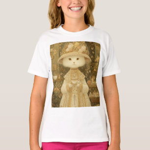 Cat Lady Snow – viktorianische Katze mit Teetasse T-Shirt