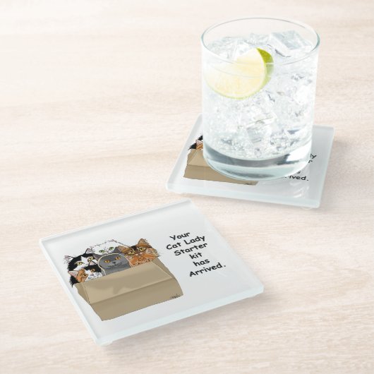 Cat Lady Starter Kit Glasuntersetzer (Schrägansicht)