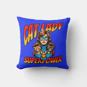Cat Lady Superpower Kissen