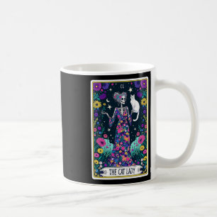 Cat Lady Tarot Card Halloween Skeleton Skul Oc Kaffeetasse