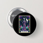 Cat Lady Tarot Card Skeleton Mütter Day Cat L Button (Vorne & Hinten)