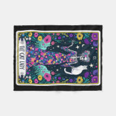Cat Lady Tarot Card Skeleton Mütter Day Cat L Fleecedecke (Vorderseite (Horizontal))