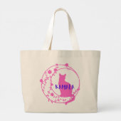 Cat Lady Tote Bag - Wählen Sie Kamala! Jumbo Stoffbeutel (Rückseite)