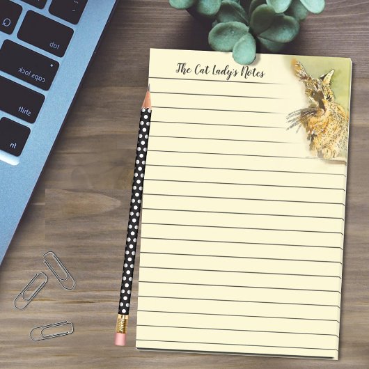 Cat Lady Watercolor Kitty Whiskers Personalisiert Post-it Klebezettel