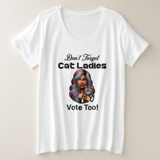 Cat Ladys Abstimmung auch! Harris Walz 2024 Große Größe T-Shirt (Design vorne)