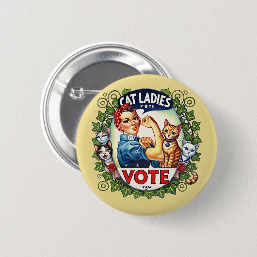 Cat Ladys Abstimmung Button (Vorne & Hinten)