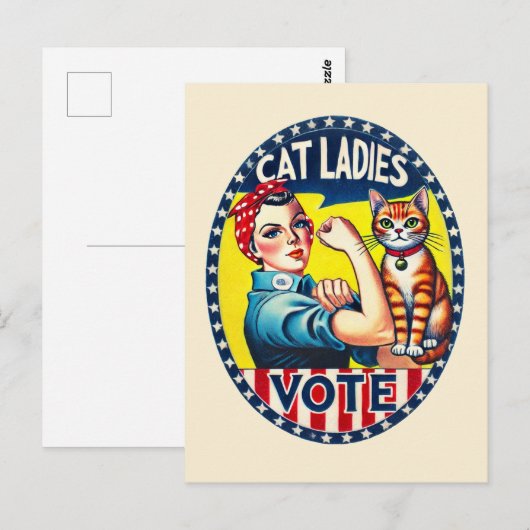 Cat Ladys Abstimmung Postkarte (Vorne/Hinten)