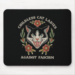 Cat Ladys Against Faschism Blume Mousepad