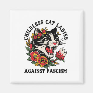 Cat Ladys Against Faschism Feminist Magnet