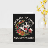 Cat Ladys Against Faschism Funny Cat Feminist Femi Karte (Gelbe Blume)