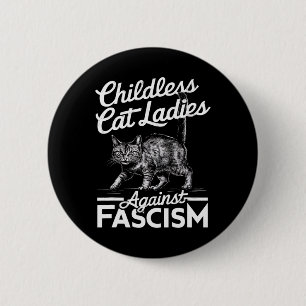 Cat Ladys Against Faschism Proud Feminist Button