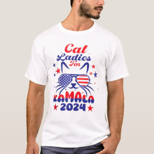 Cat Ladys For Harris 2024 USA T-Shirt