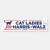 Cat Ladys for Harris Walz 2024 Autoaufkleber (Vorne)