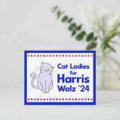 Cat Ladys for Harris Walz 2024 Election Postkarte (Stehend Vorderseite)