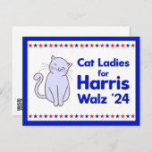 Cat Ladys for Harris Walz 2024 Election Postkarte (Vorne/Hinten)