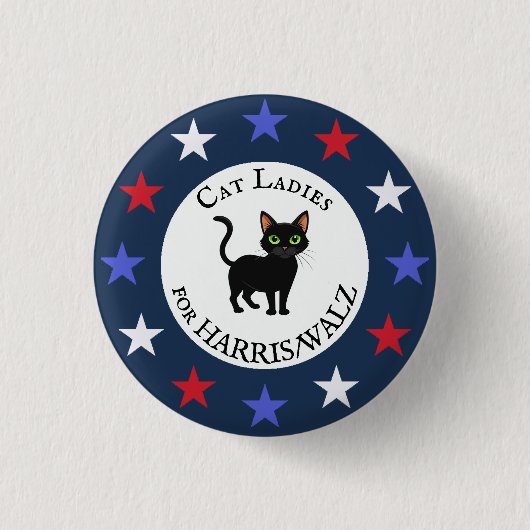 Cat Ladys for Harris/Walz Design Button (Vorderseite)