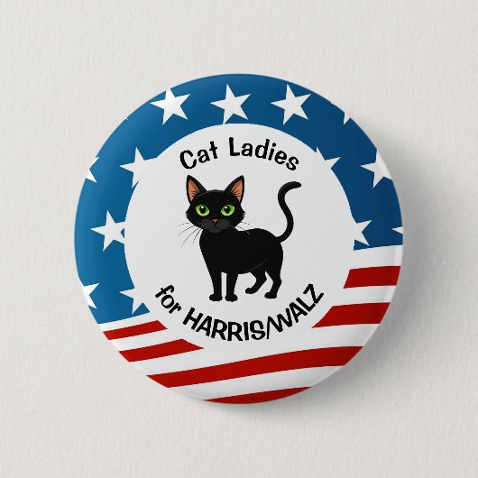 Cat Ladys for Harris/Walz Design Button (Vorderseite)