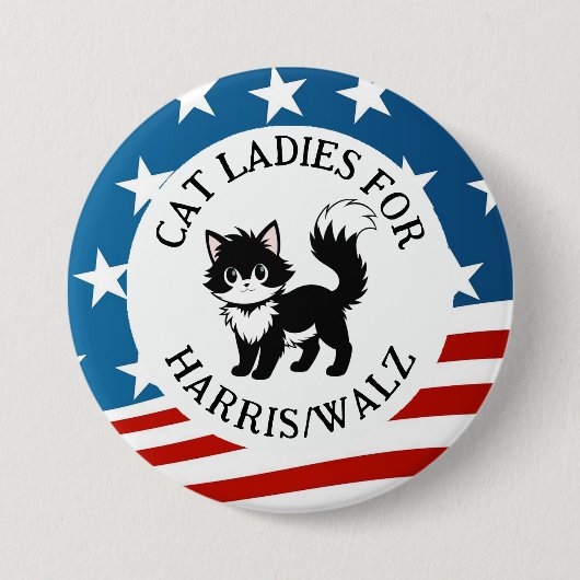 Cat Ladys for Harris/Walz Design Button (Vorderseite)