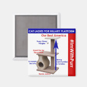 Cat Ladys for Hillary Platform Magnet (Vorderseite/Rückseite)