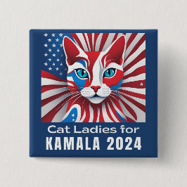Cat Ladys for Kamala 2024 Demokrat Button