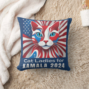 Cat Ladys for Kamala 2024 Demokrat Kissen