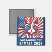 Cat Ladys for Kamala 2024 Demokrat Magnet (Vorderseite/Rückseite)