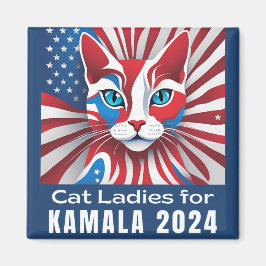 Cat Ladys for Kamala 2024 Demokrat Magnet